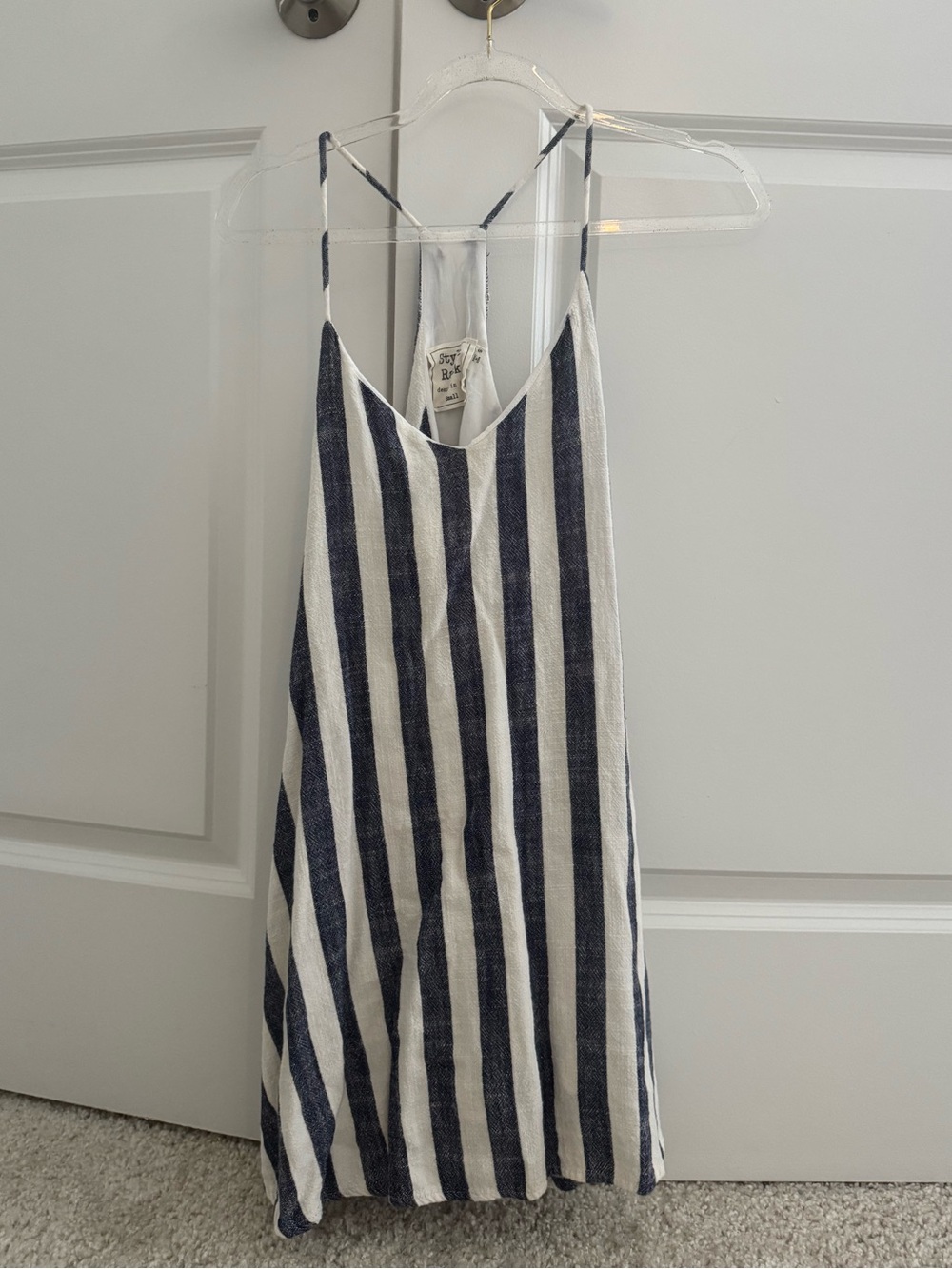 Style Rack Navy and White Striped Mini Dress